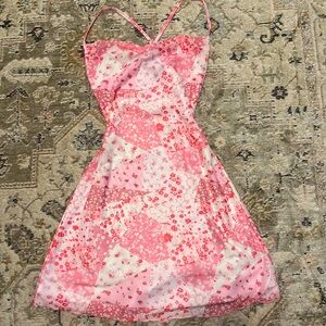Pink Floral Patchwork Dress